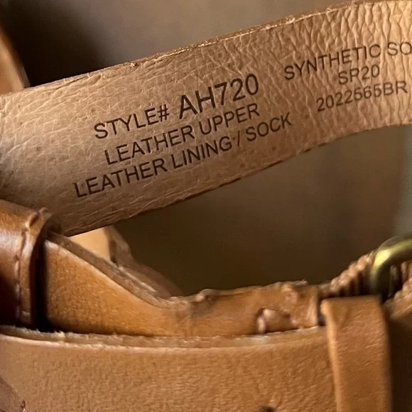 Madewell | Brown Cognac Tan Leather Sandals Heels Strappy - Picture 10 of 12